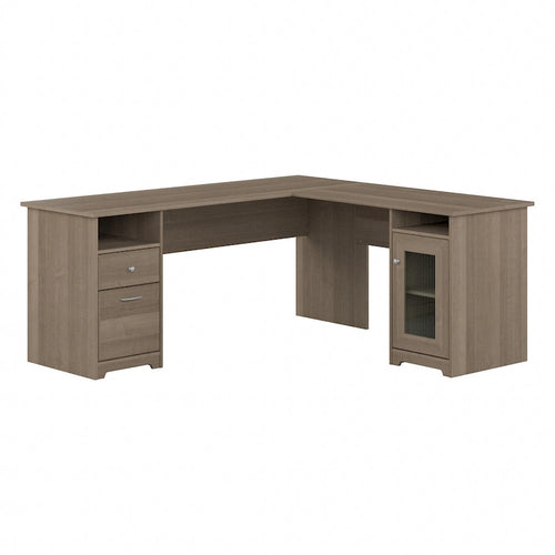 Bureau d'angle en L de 183 cm avec armoire de rangement et tiroir classeur