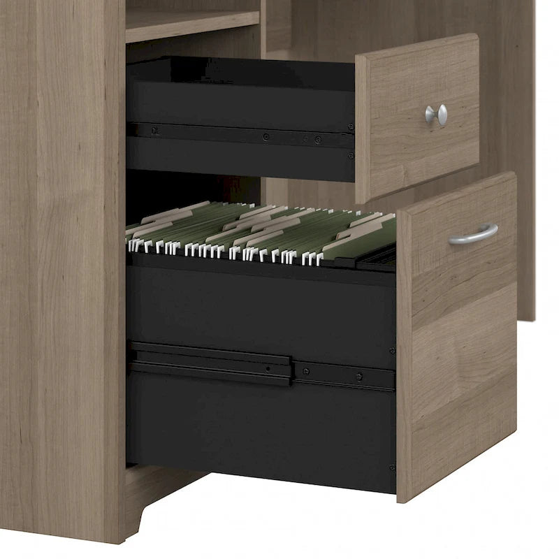 Bureau d'angle en L de 183 cm avec armoire de rangement et tiroir classeur