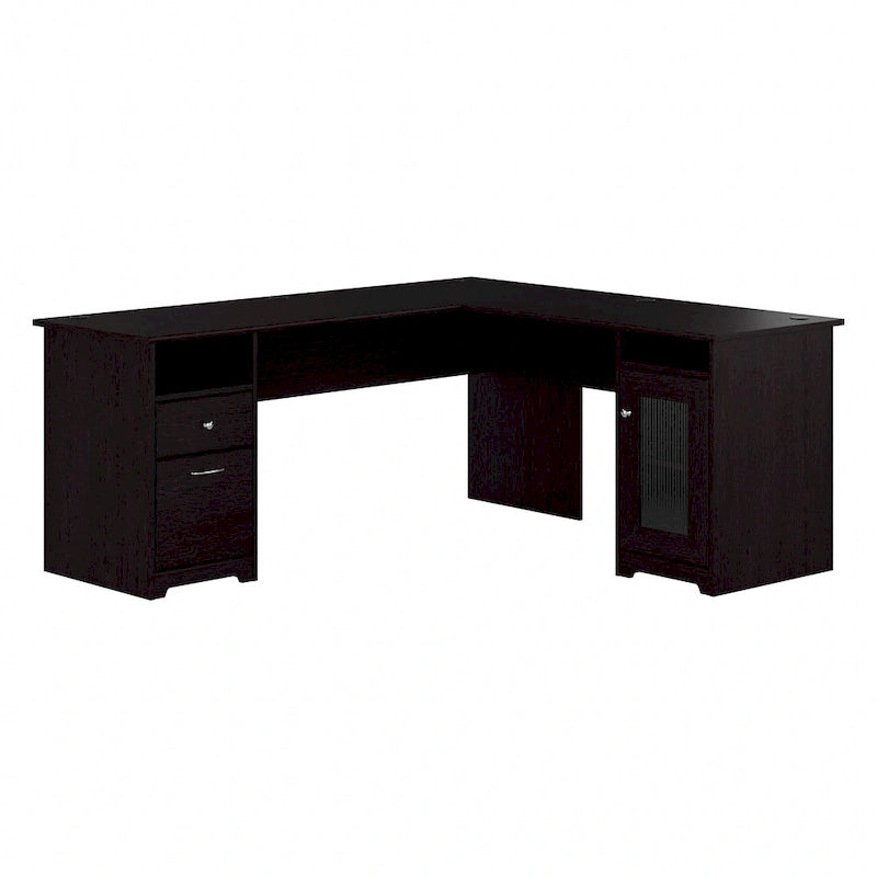 Bureau d'angle en L de 183 cm avec armoire de rangement et tiroir classeur