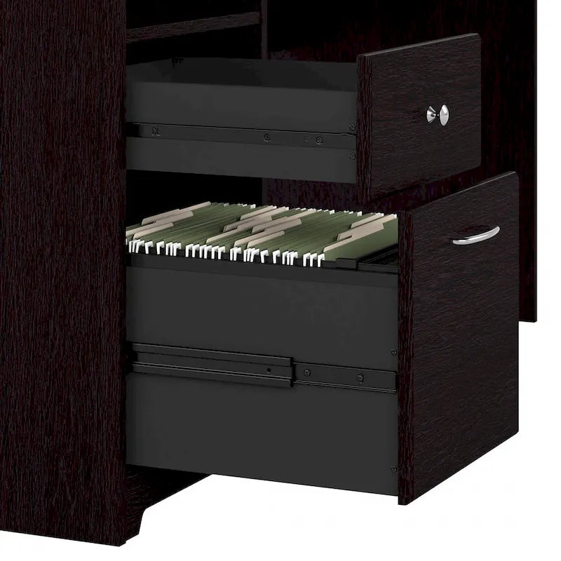 Bureau d'angle en L de 183 cm avec armoire de rangement et tiroir classeur