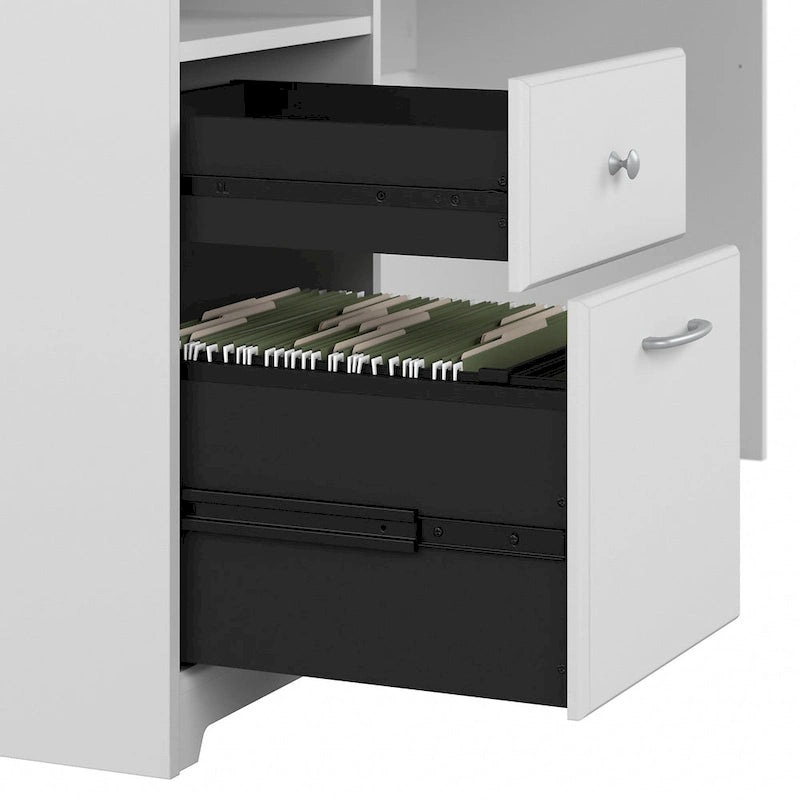 Bureau d'angle en L de 183 cm avec armoire de rangement et tiroir classeur
