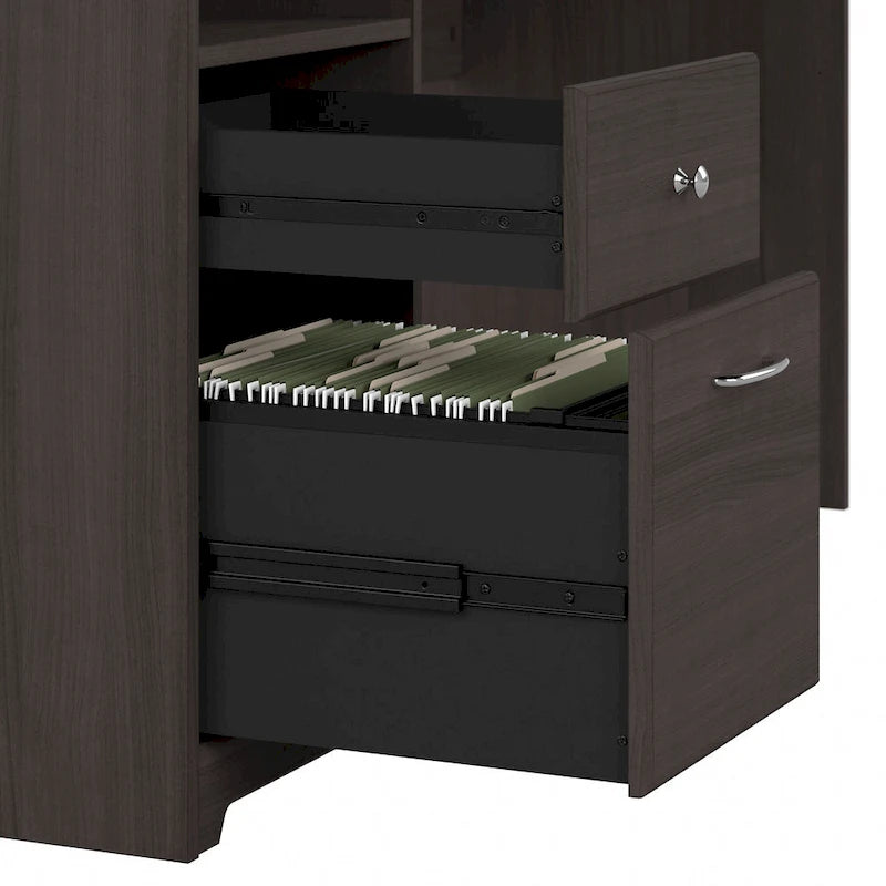 Bureau d'angle en L de 183 cm avec armoire de rangement et tiroir classeur