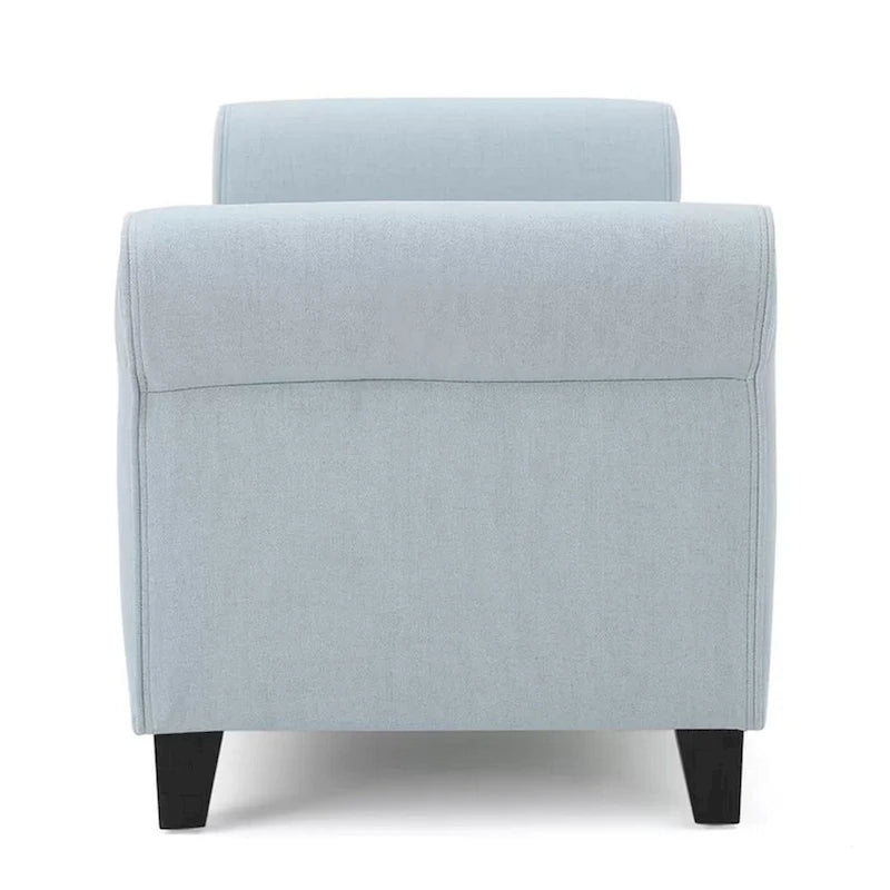 Banc de rangement ottoman rembourré de 50 pouces avec accoudoirs roulés