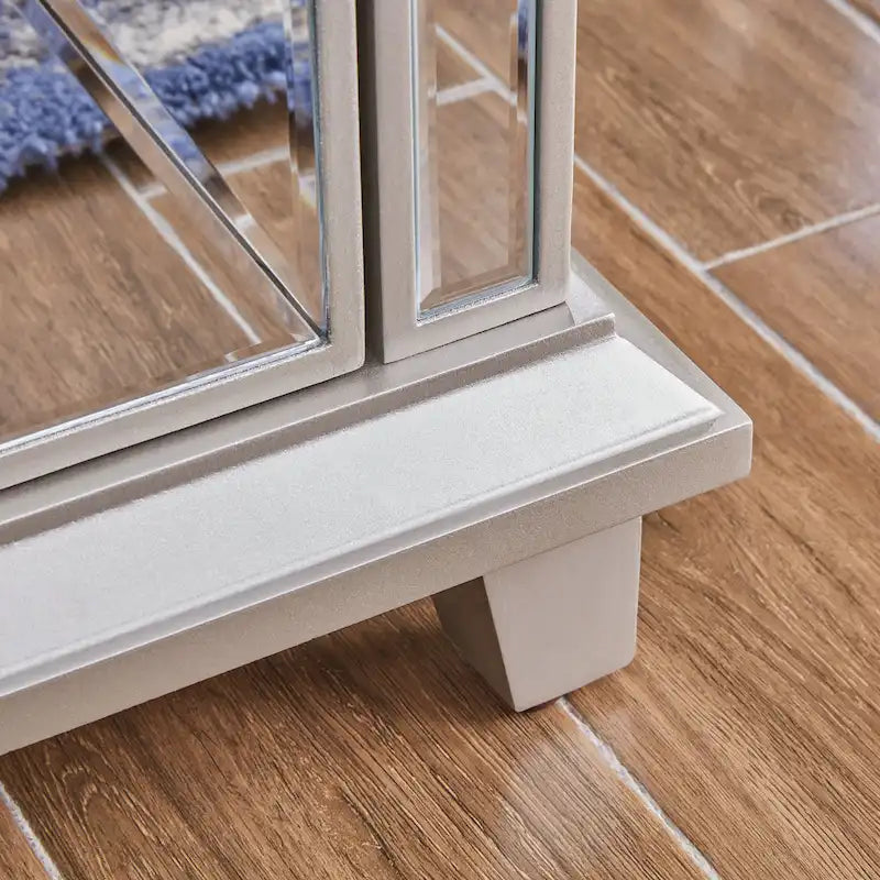 Meuble TV miroir avec insert de cheminée à couleurs changeantes
