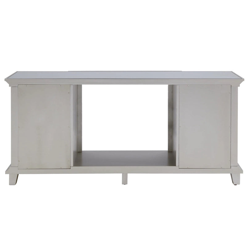 Meuble TV miroir avec insert de cheminée à couleurs changeantes