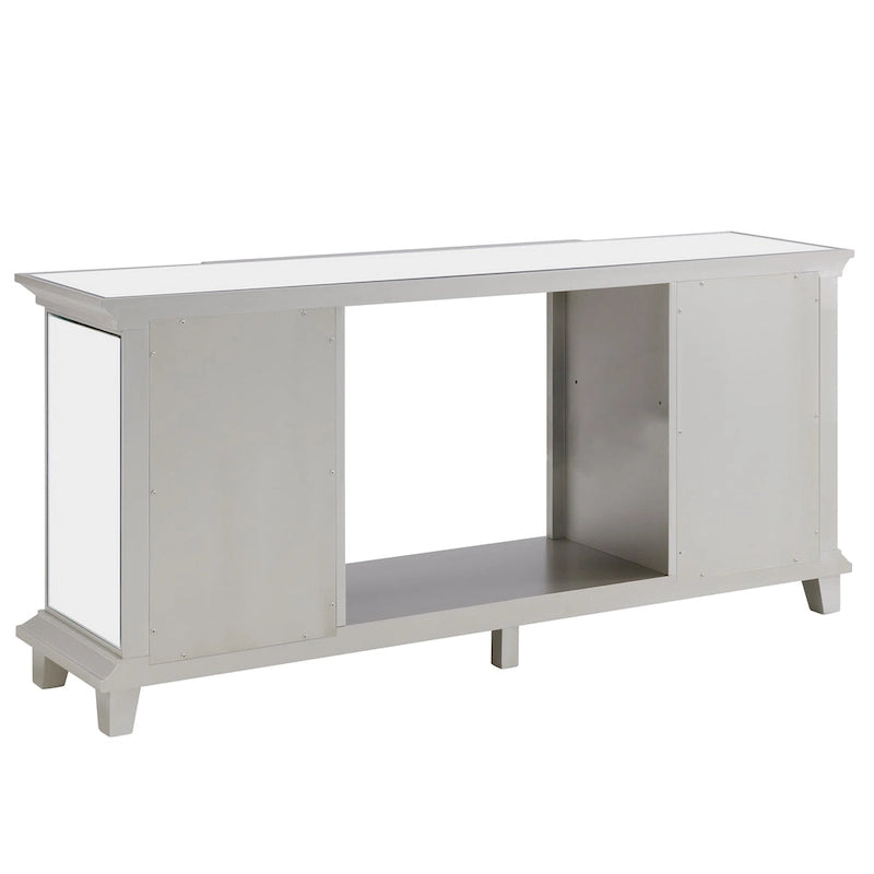 Meuble TV miroir avec insert de cheminée à couleurs changeantes