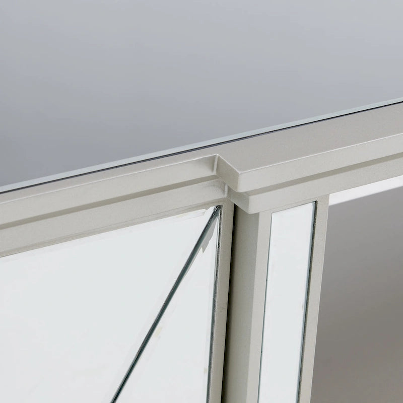 Meuble TV miroir avec insert de cheminée à couleurs changeantes