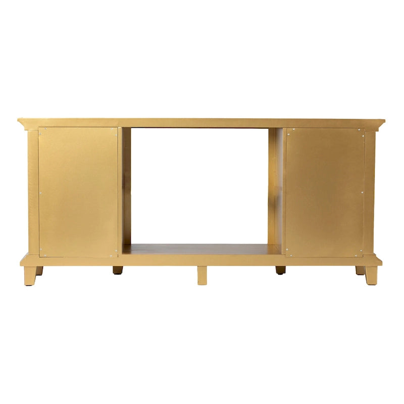 Meuble TV miroir avec insert de cheminée à couleurs changeantes