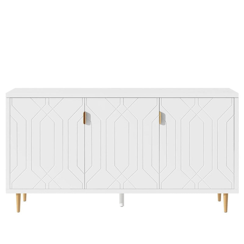 Meuble TV et buffet de rangement de style scandinave avec étagères réglables