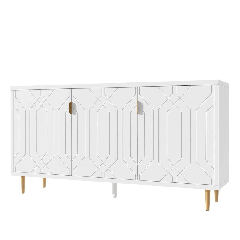 Meuble TV et buffet de rangement de style scandinave avec étagères réglables