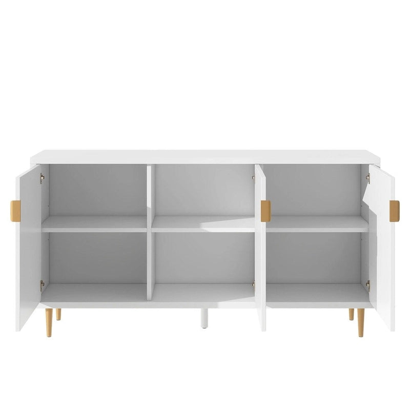 Meuble TV et buffet de rangement de style scandinave avec étagères réglables