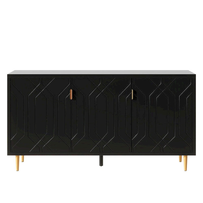 Meuble TV et buffet de rangement de style scandinave avec étagères réglables