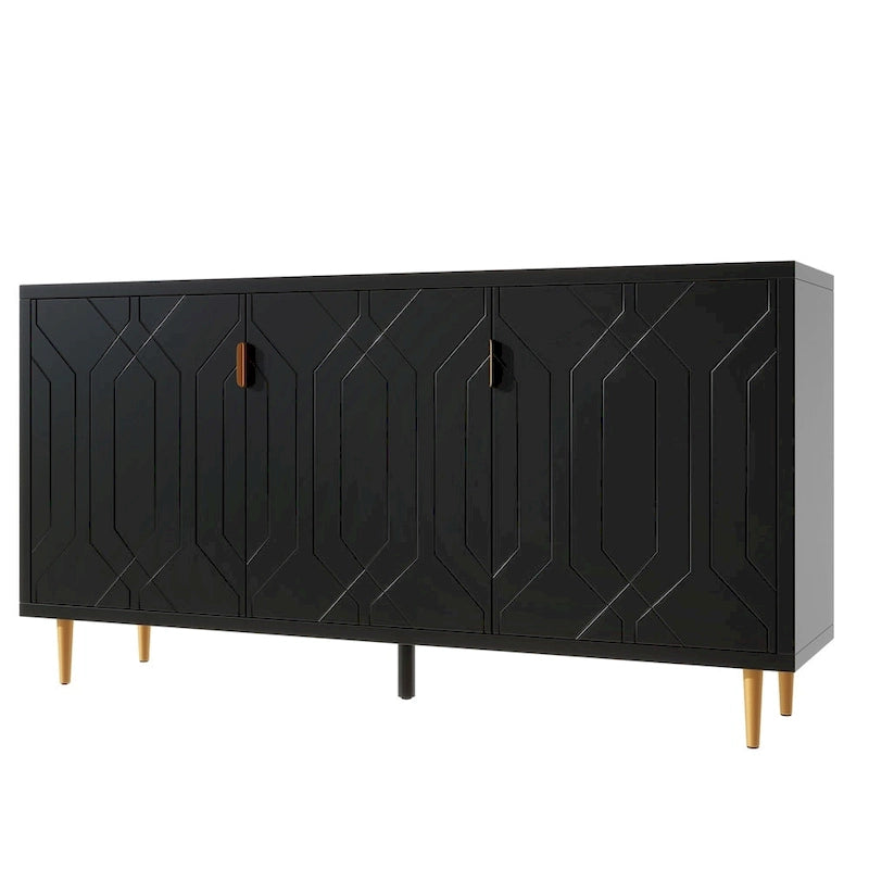 Meuble TV et buffet de rangement de style scandinave avec étagères réglables