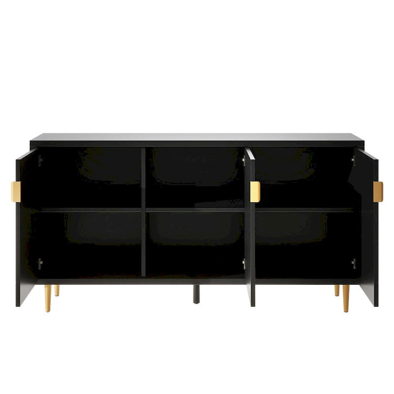 Meuble TV et buffet de rangement de style scandinave avec étagères réglables