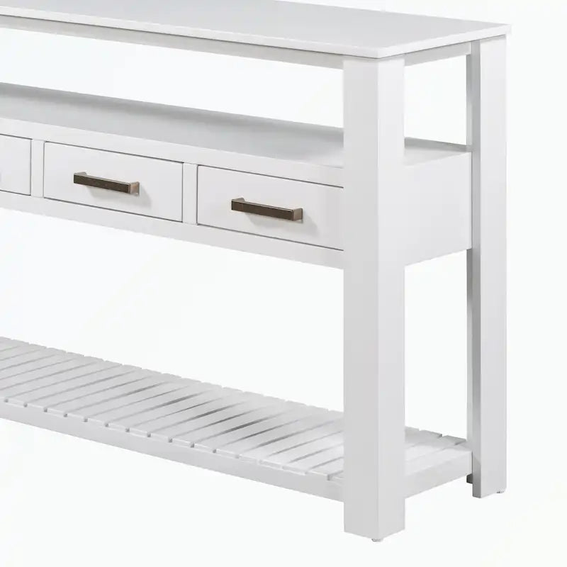 Console avec 4 tiroirs et 2 étagères ouvertes en MDF et pin massif
