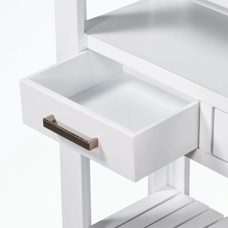 Console avec 4 tiroirs et 2 étagères ouvertes en MDF et pin massif