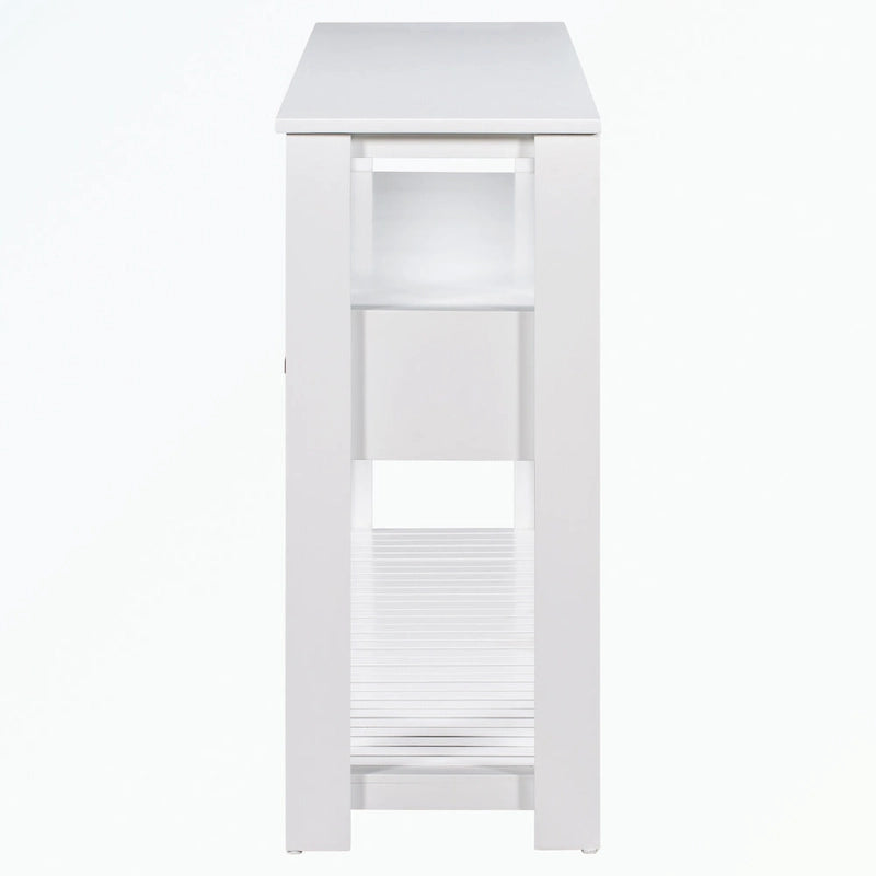 Console avec 4 tiroirs et 2 étagères ouvertes en MDF et pin massif