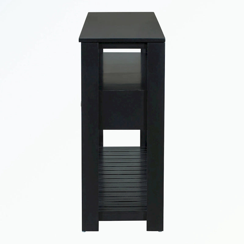 Console avec 4 tiroirs et 2 étagères ouvertes en MDF et pin massif