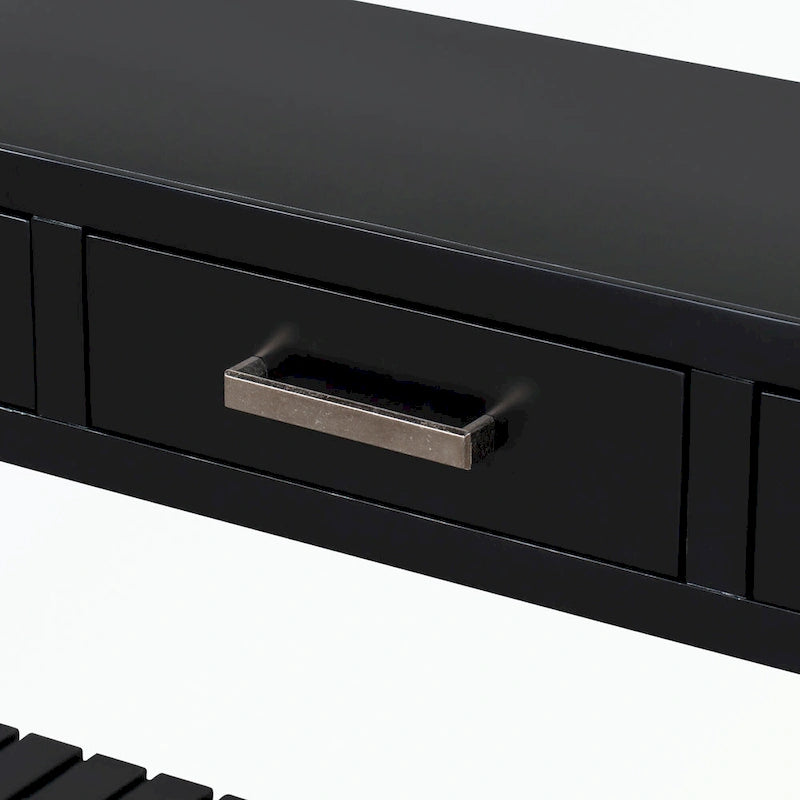 Console avec 4 tiroirs et 2 étagères ouvertes en MDF et pin massif