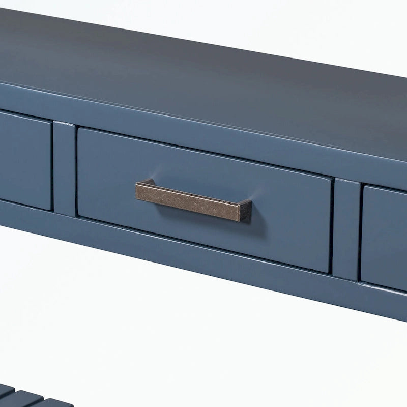 Console avec 4 tiroirs et 2 étagères ouvertes en MDF et pin massif