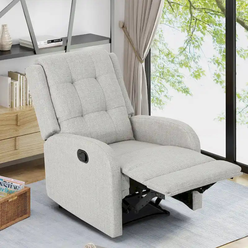 Fauteuil inclinable traditionnel compact et capitonné avec repose-pieds extensible
