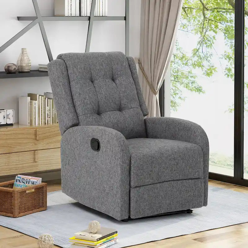Fauteuil inclinable traditionnel compact et capitonné avec repose-pieds extensible