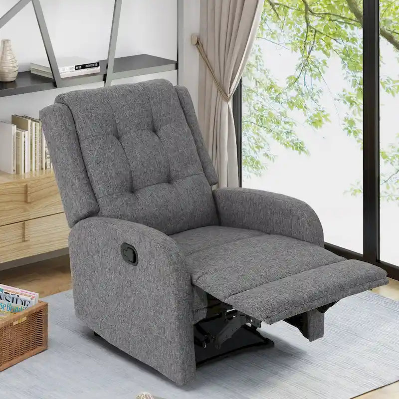 Fauteuil inclinable traditionnel compact et capitonné avec repose-pieds extensible
