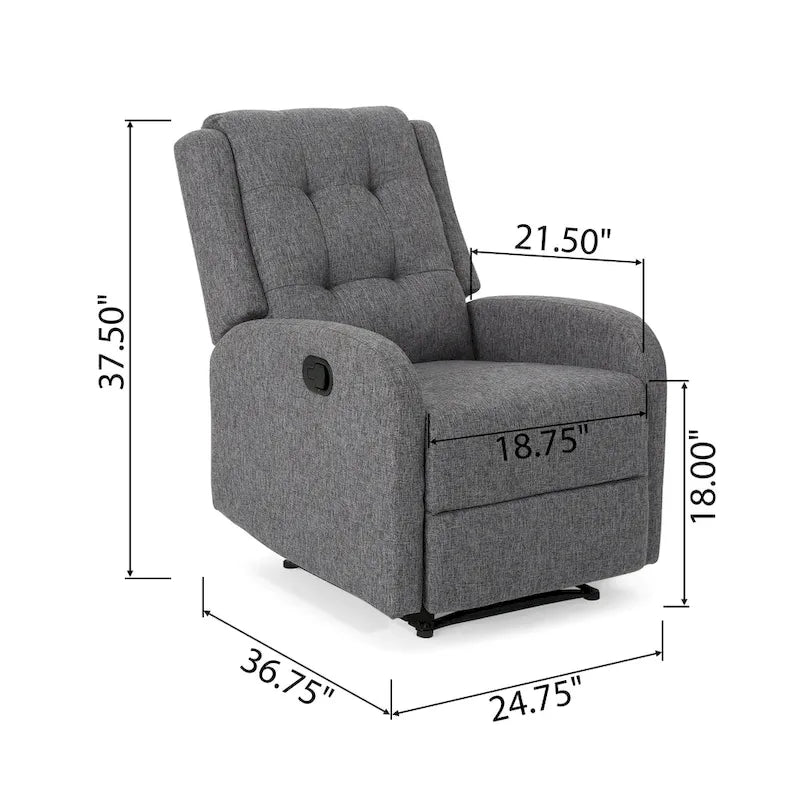 Fauteuil inclinable traditionnel compact et capitonné avec repose-pieds extensible