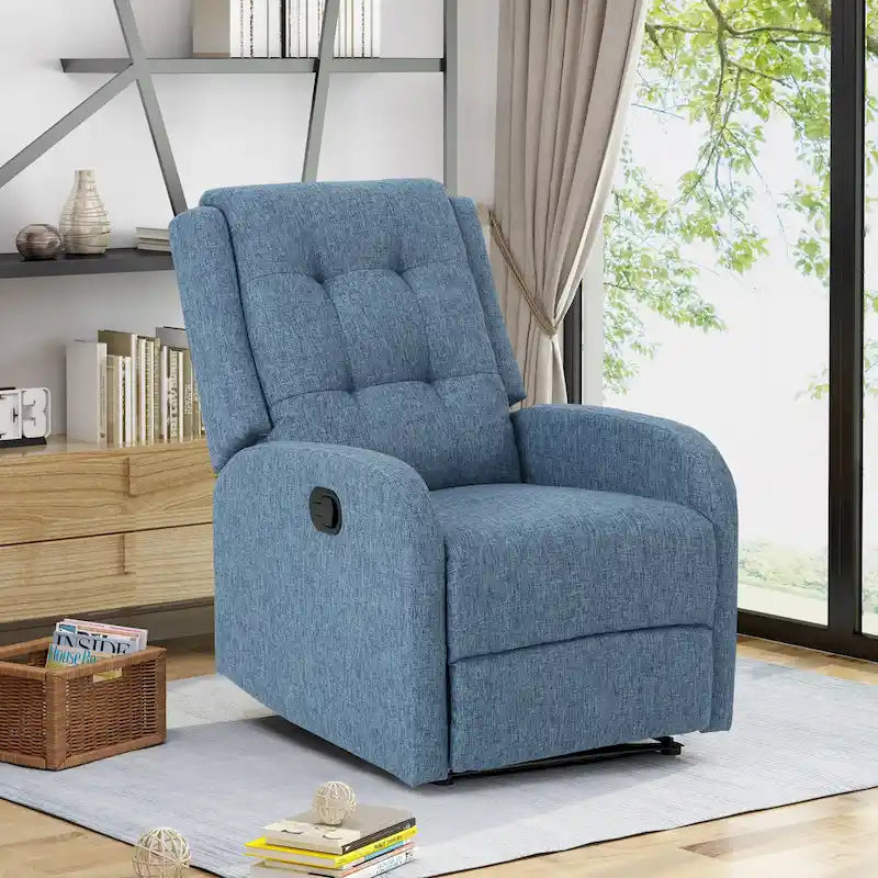 Fauteuil inclinable traditionnel compact et capitonné avec repose-pieds extensible