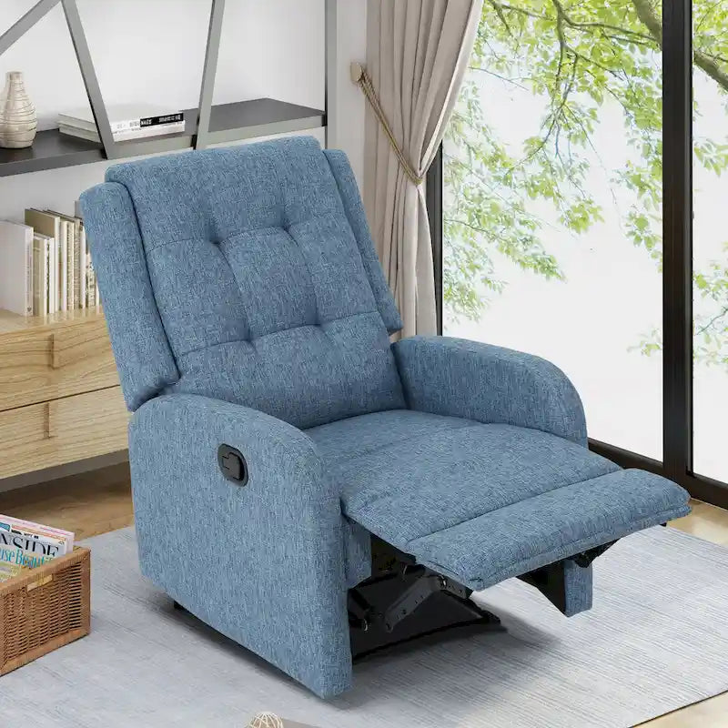 Fauteuil inclinable traditionnel compact et capitonné avec repose-pieds extensible