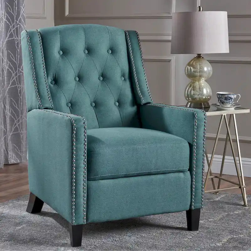 Fauteuil inclinable en tissu capitonné avec cadre en bois de bouleau