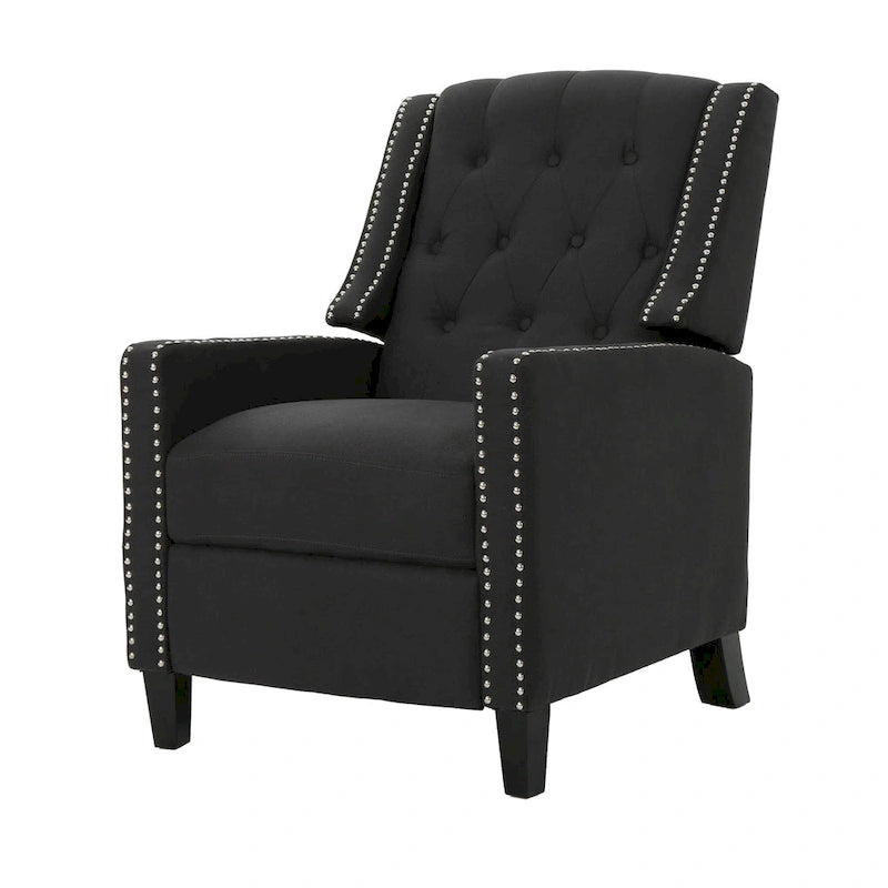 Fauteuil inclinable en tissu capitonné avec cadre en bois de bouleau