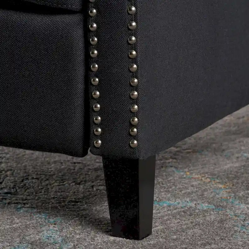 Fauteuil inclinable en tissu capitonné avec cadre en bois de bouleau