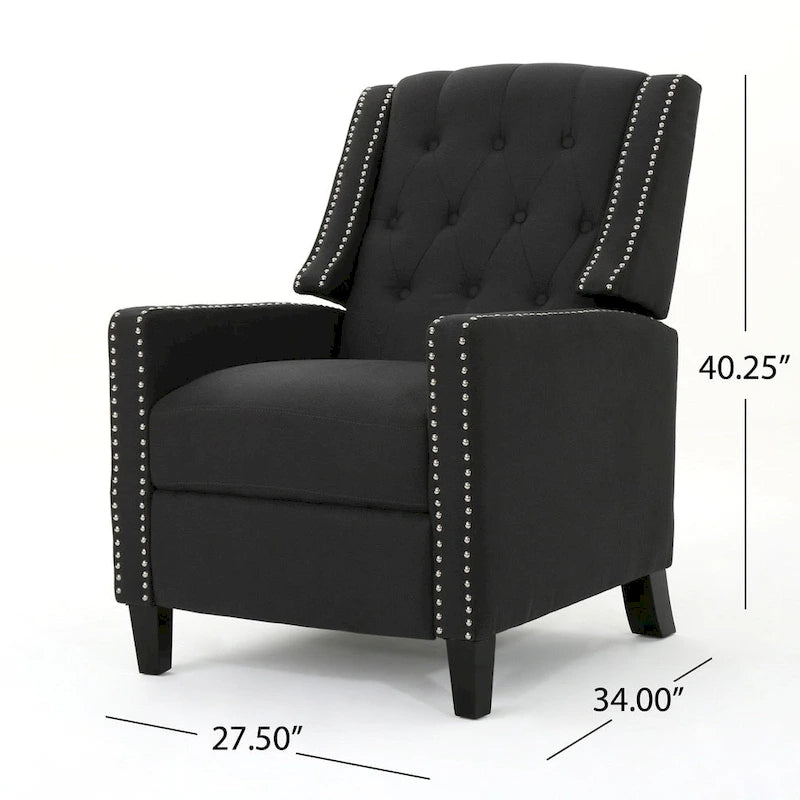 Fauteuil inclinable en tissu capitonné avec cadre en bois de bouleau