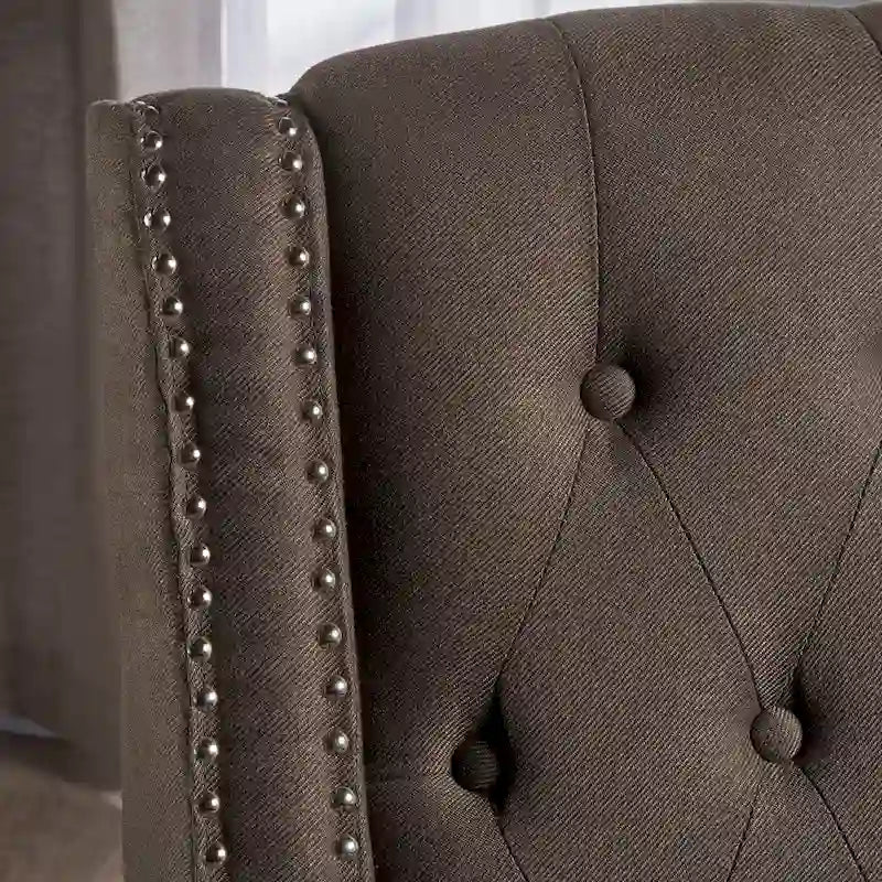 Fauteuil inclinable en tissu capitonné avec cadre en bois de bouleau