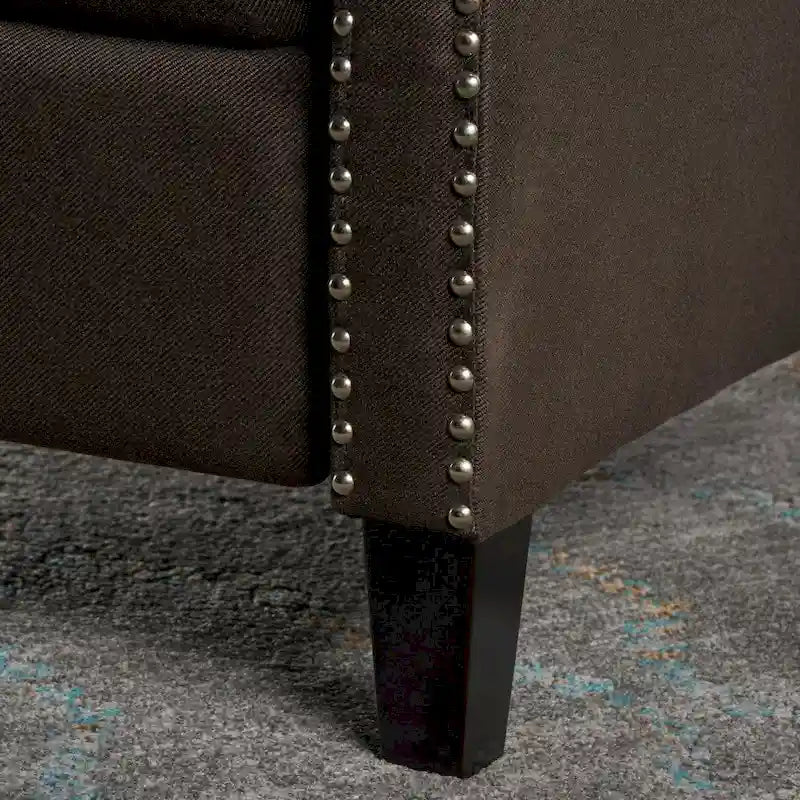 Fauteuil inclinable en tissu capitonné avec cadre en bois de bouleau