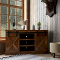Bridgevine Home Farmhouse 56 inch Corner TV Stand for TVs up to 60 inches, No Assembly Required, Aged Whiskey Finish