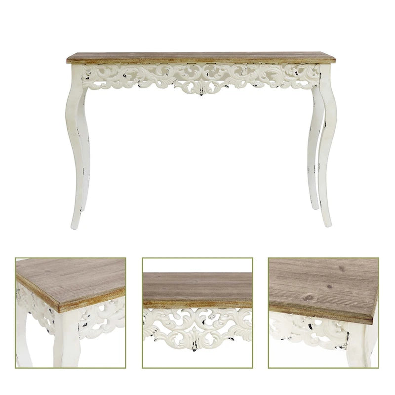 Console et table d'entrée de style victorien avec détails en volutes et pieds galbés
