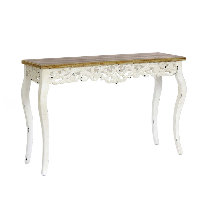 Console et table d'entrée de style victorien avec détails en volutes et pieds galbés