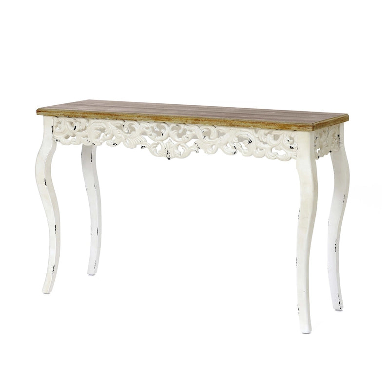 Console et table d'entrée de style victorien avec détails en volutes et pieds galbés