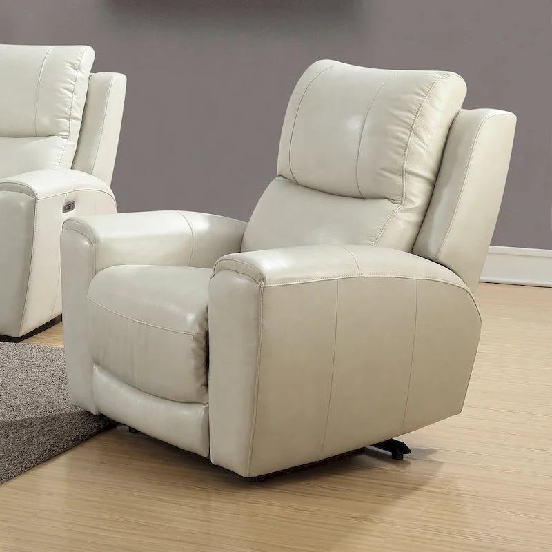 Fauteuil inclinable électrique en cuir pleine fleur avec appui-tête réglable et port USB