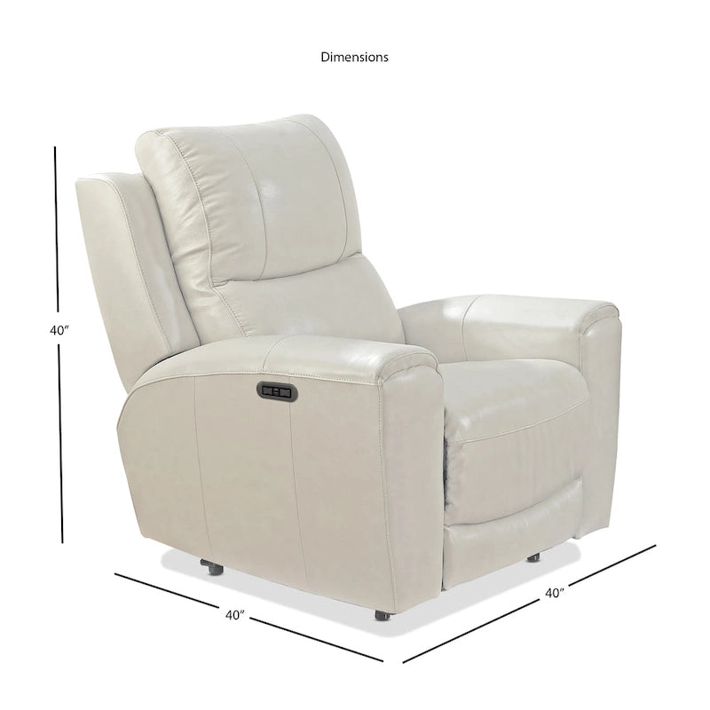 Fauteuil inclinable électrique en cuir pleine fleur avec appui-tête réglable et port USB