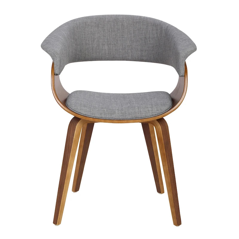 Chaise d'appoint et de salle à manger tapissée style moderne du milieu du siècle avec pieds minces en bois — Plusieurs options de tissu