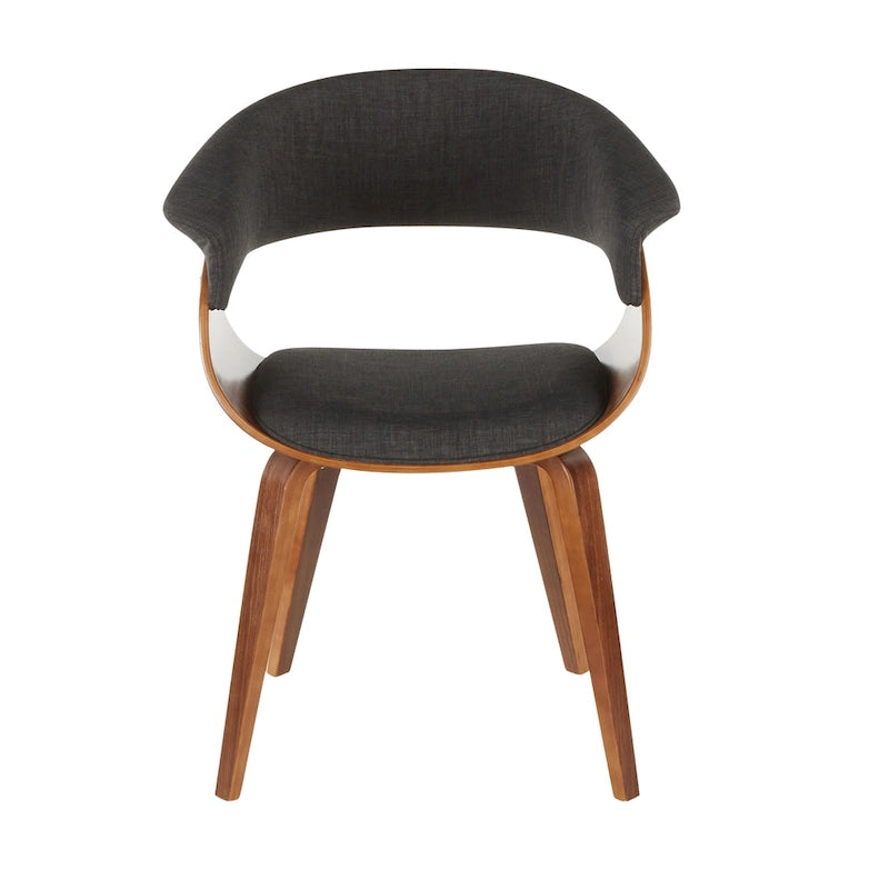 Chaise d'appoint et de salle à manger tapissée style moderne du milieu du siècle avec pieds minces en bois — Plusieurs options de tissu