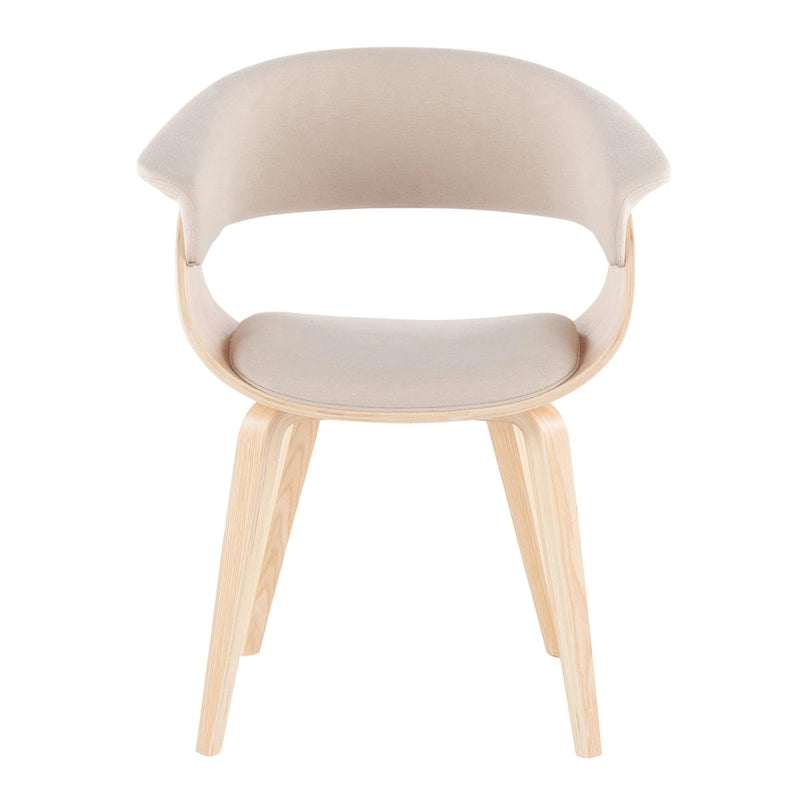 Chaise d'appoint et de salle à manger tapissée style moderne du milieu du siècle avec pieds minces en bois — Plusieurs options de tissu