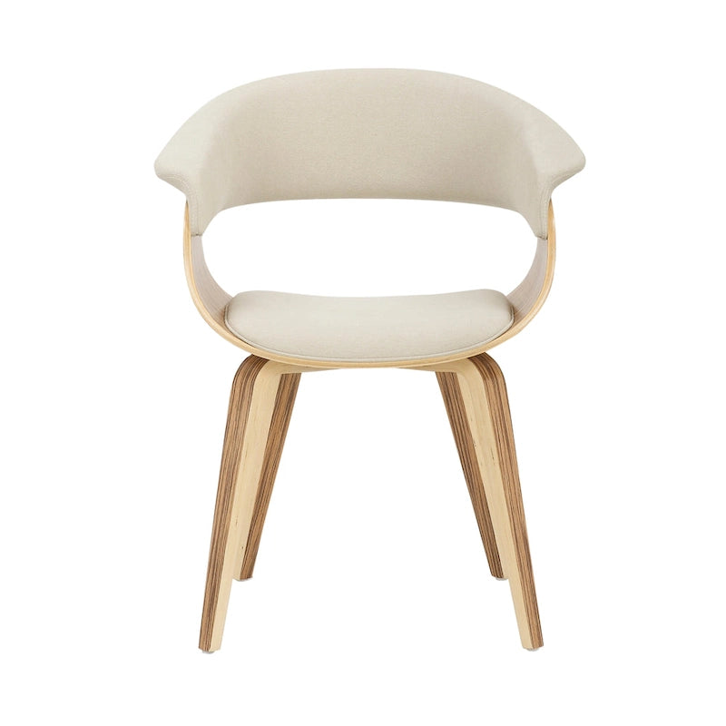 Chaise d'appoint et de salle à manger tapissée style moderne du milieu du siècle avec pieds minces en bois — Plusieurs options de tissu