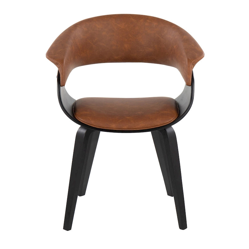 Chaise d'appoint et de salle à manger tapissée style moderne du milieu du siècle avec pieds minces en bois — Plusieurs options de tissu