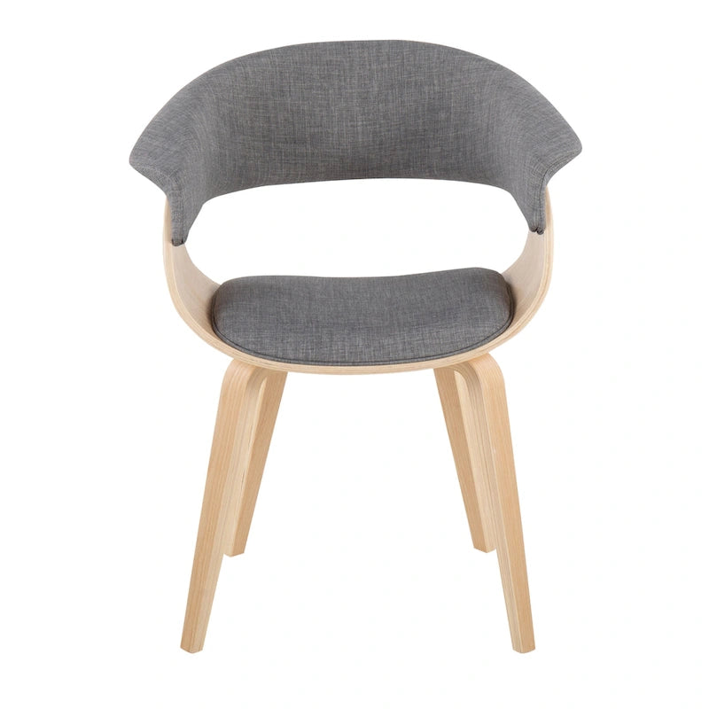 Chaise d'appoint et de salle à manger tapissée style moderne du milieu du siècle avec pieds minces en bois — Plusieurs options de tissu