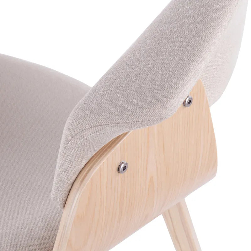 Chaise d'appoint et de salle à manger tapissée style moderne du milieu du siècle avec pieds minces en bois — Plusieurs options de tissu
