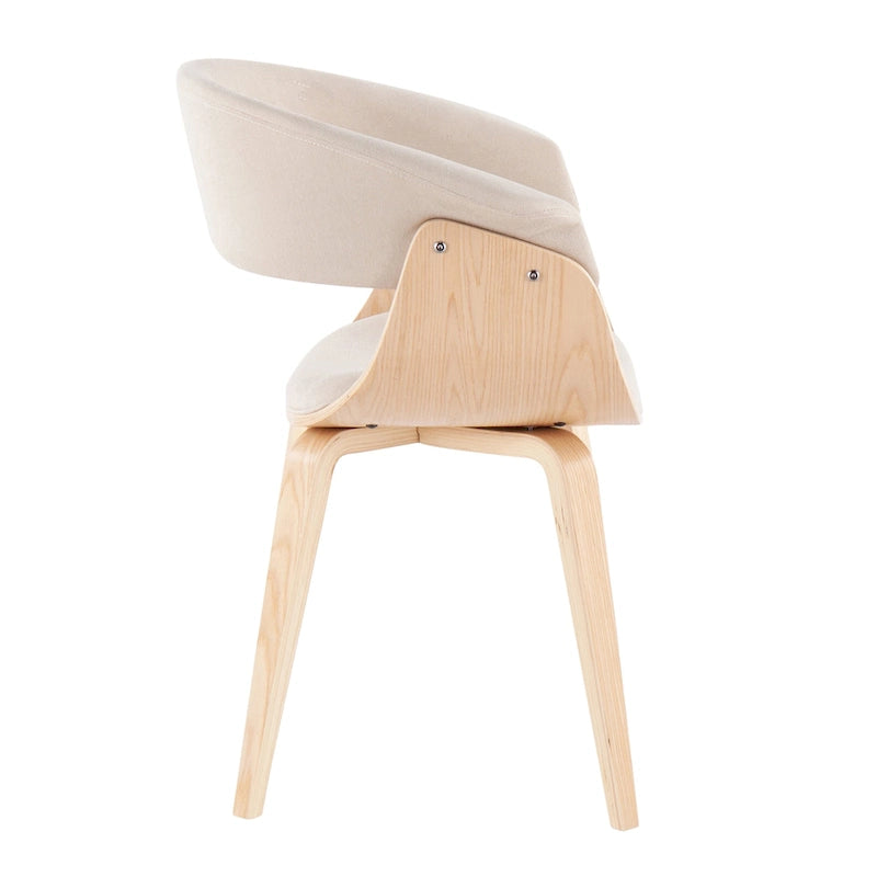 Chaise d'appoint et de salle à manger tapissée style moderne du milieu du siècle avec pieds minces en bois — Plusieurs options de tissu